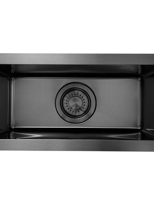 Vtw Living - Rvs Spoelbak 16,5 X 38,5 Cm Zwart - Inclusief Aansluitset - Zonder Kraangat