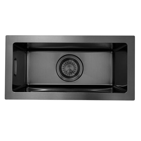Vtw Living - Rvs Spoelbak 16,5 X 38,5 Cm Zwart - Inclusief Aansluitset - Zonder Kraangat