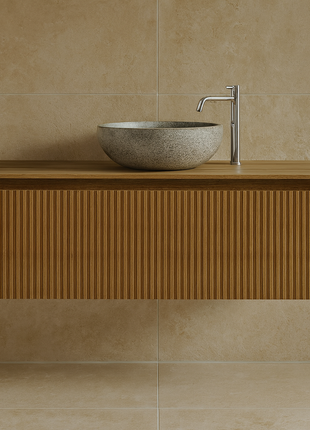 Vtw Living - Japandi Badkamermeubel 100 Cm - Bruin