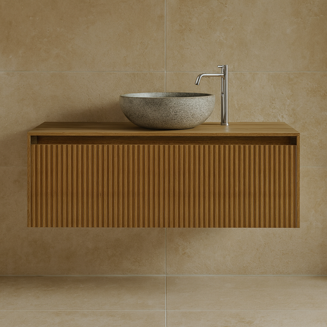 Vtw Living - Japandi Badkamermeubel 100 Cm - Bruin