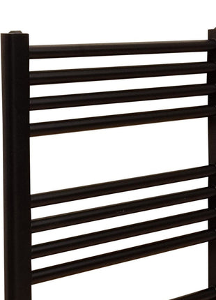 Vtw Living - Handdoekradiator Badkamer met Aansluit Set en Thermostaat - 800 × 500 mm - Mat Zwart