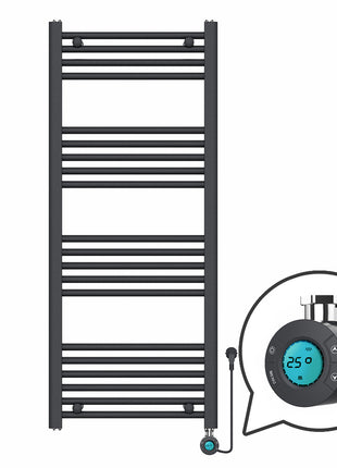 Vtw Living - Handdoekradiator Elektrisch 1200 × 500 mm - Mat Zwart - 500 Watt