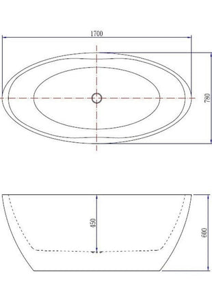 Vtw Living Vrijstaand Bad Ovaal - Ligbad - Mat Wit 170×78 cm