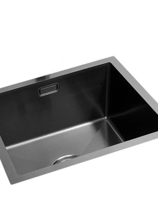 Vtw Living - Rvs Spoelbak 39,5 X 34,5 Cm Zwart - Inclusief Aansluitset - Zonder Kraangat