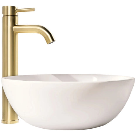 Mengkraan - Wastafelkraan Geborsteld Messing - Goud - Hoog model - 30 cm hoog