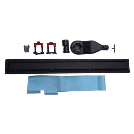 Vtw Living - Douchegoot RVS Mat Zwart 80 cm - Betegelbaar