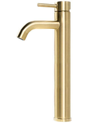 Mengkraan - Wastafelkraan Geborsteld Messing - Goud - Hoog model - 30 cm hoog