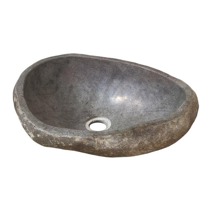 Vtw Living - Waskom Riviersteen - Natuursteen - Bruin - 40 x 15 cm