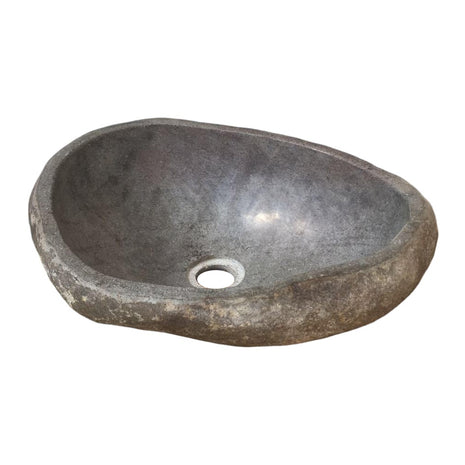Vtw Living - Waskom Riviersteen - Natuursteen - Bruin - 40 x 15 cm