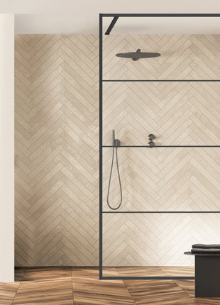 Inloopdouche - Douchwand Mat Zwart Aluminium Raster - Nano Coating - Veiligheidsglas - 90 x 200 cm