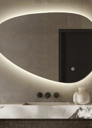 Vtw Living - Badkamerspiegel Asymmetrisch met LED Verlichting en Verwarming 120 cm