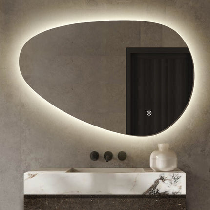 Vtw Living - Badkamerspiegel Asymmetrisch met LED Verlichting en Verwarming 120 cm