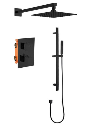Vtw Living - Inbouw Regendouche met thermostatische mengkraan - mat zwart - 25 cm