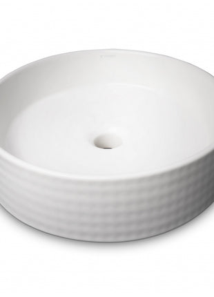 Vtw Living - Waskom Rond Mat Wit Keramiek - Opbouwwaskom 40 cm