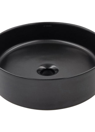 Vtw Living - Waskom Rond Mat Zwart Keramiek - Opbouwwaskom 40 cm