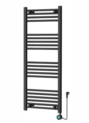 Handdoekradiator Elektrisch met Digitale Thermostaat - Radiator Badkamer - 1200 × 500 mm - Mat zwart - 500 Watt