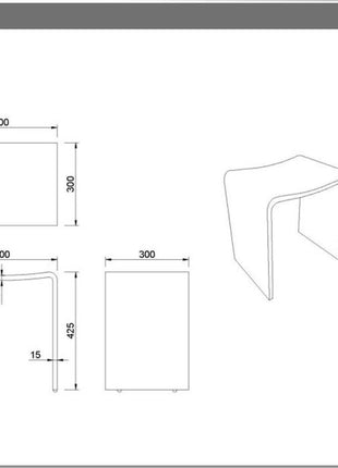 Vtw Living - Douchekruk - Solid Surface - Mat Wit - 40 X 30 X 42.5 cm