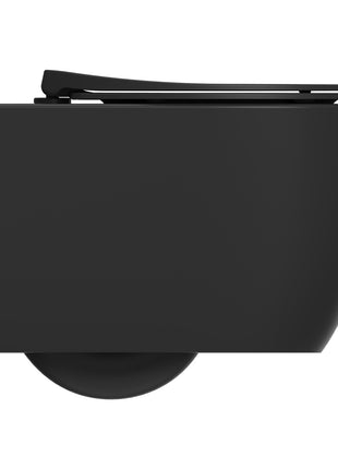 Vtw Living - Hangtoilet - Toiletpot Randloos met Toiletbril Softclose Zitting - Hangend - Mat Zwart