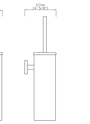 Vtw Living - Toiletborstel Met Houder - Geborsteld Messing Goud - 39 x 8,4 cm