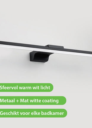 Vtw Living - Spiegellamp - Spiegelverlichting - Zwart - 55 cm