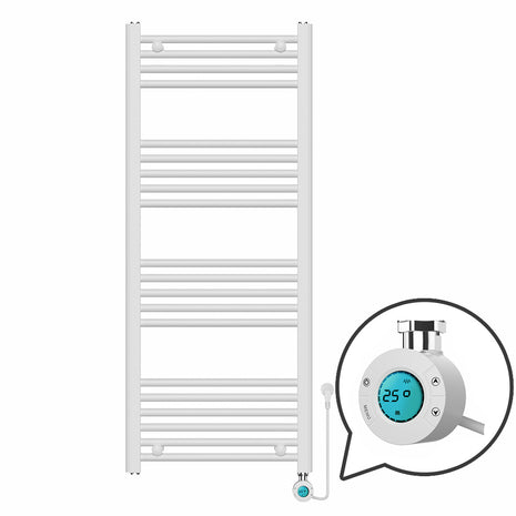 Handdoekradiator Elektrisch met Digitale Thermostaat - Radiator Badkamer - 1200 × 500 mm - Mat wit - 500 Watt