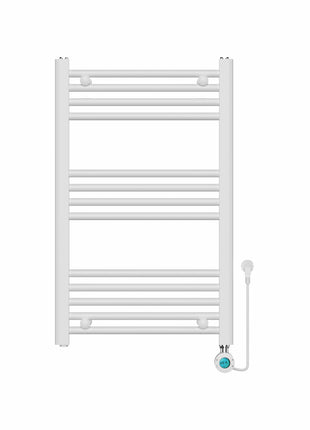 Handdoekradiator Elektrisch met Digitale Thermostaat - Radiator Badkamer - 800 × 500 mm - Mat wit - 300 Watt